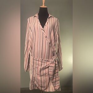 Hummingbird Striped Wrap Dress
